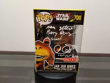 JAR JAR BINKS FUNKO POP SIGNED BY AHMED BEST W/ QUOTE & COA.