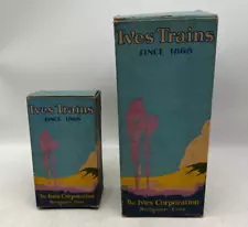 Lot of 2 Rough Original Ives Trains Blue Boxes Kit Box & #62 Blue Parlor Car