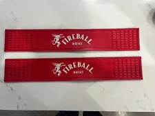 FIREBALL RED RUBBER BAR RAIL MATS SET OF 2...NEW!!!!!