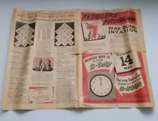 WW2 War Bonds National Retail Association Campaign Program for Bond Day Sales