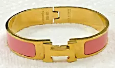 Hermès Gold H Pink Cuff Bracelet - OOB - AS IS