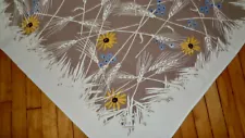 VINTAGE LEACOCK PRINTS "BROWN EYED SUSANS" TABLECLOTH KITCHEN TABLE LINEN W/TAG