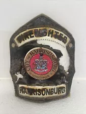 Harrisonburg VA Fire Fighter Fireman’s Shield For Cairns Helmet Leather