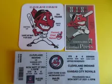 CLEVELAND INDIANS "FAREWELL CHIEF WAHOO" MAGS (2) & LAST HOME GAME TICKET+ BONUS