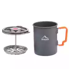 Camping Coffee Pot with French Press Outdoor Cup Mug Cookware for Hiking