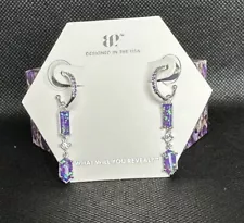 Bomb Party February Birthday Earrings “Fall For Me” Amethyst Fire Opal RBP6997