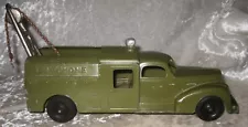 Early 1950s HUBLEY KIDDIE TOY, 10" Long Olive Green BELL TELEPHONE TRUCK No. 478