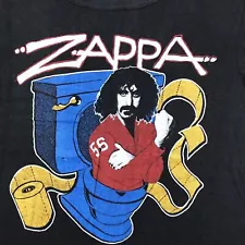 80s FRANK ZAPPA PHI ZAPPA KRAPPA TOILET Black T-Shirt All Size - Free Shiping