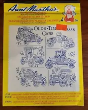 Aunt Martha's Hot Iron Transfers Olde Time Cars #3838 New Sealed