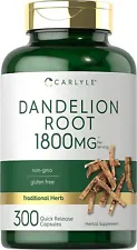 Dandelion Root Capsules 1800mg | 300 Count | Non-GMO | by Carlyle