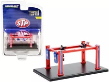 Adjustable Four-Post Lift "STP" Red and Blue "Four-Post Lifts" Series 2 1/64 Di