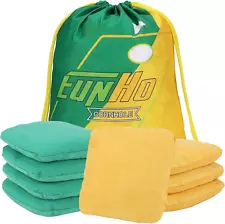 Dual Sided Cornhole Bags Set of 8 Regulation Professional, Slick and Sticky for