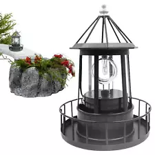 Waterproof LED Solar 360 Rotating Lighthouse Outdoor Decor Decorations For Yard