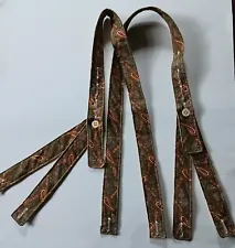 Civil War Suspenders OLIVE RED PAISLEY Cotton Hand crank sewing machine