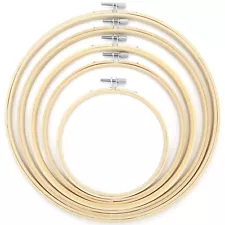 Embroidery Hoop Set of 5, 5/7/8/9/10 inches Bamboo Cross Stitch Hoop sewing hoop