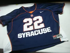 TEAM NIKE SYRACUSE ORANGEMEN #22 MESH NAVY BLUE LACROSSE JERSEY SIZE MEN'S L