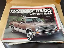 1972 Dodge Adventurer Custom Light Duty Pickup D100 D200 D300 Sales Brochure