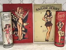 LOT OF 2 Sailor Jerry Rum Tattoo Poster With Tube 11x15 Print 2015 Retro