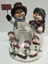 Christmas Snowman Family Snowballs for Sale Votive Candle Holder