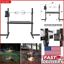 Easy-Assembly Outdoor Rotisserie Grill System with Adjustable Height and Motor