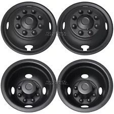 Chevy GMC 3500 16" BLACK Dual Steel Wheel Simulators Dually Rim Liners Covers