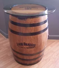 Authentic Branded- Engraved-Sanded-Finished Whiskey Barrel c/30" Glass Top