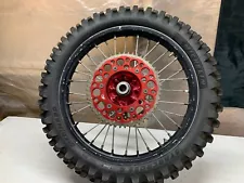 2004-2012 HONDA CRF 250R/450R REAR WHEEL ASSEMBLY USED RED AND BLACK (For: 2012 CRF250R)