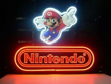 New Nintendo Super Mario Neon Light Sign 20"x16" Beer Cave Gift Lamp Bar Glass