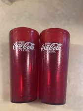 (2) Vintage Coca Cola Plastic Restaurant Cups Tumblers Coca Cola Classic.