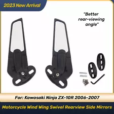 For Kawasaki ZX10R 2006 2007 Complete Wing Rearview Stealth Winglet Side Mirrors (For: 2007 Kawasaki)