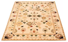 5ft8 x 8 ft Authentic. Karastan New Zealand Wool Area Rug Beige EZ Clean Durable