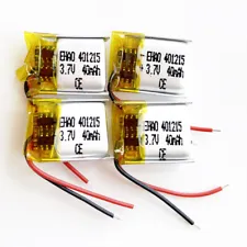 4 x pcs 3.7V 40mAh 401215 LiPo Rechargeable Battery For Mp3 Bluetooth Recorder