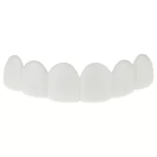 Men's White Teeth Grillz Top 6 Teeth Bright Smile Pre-Made Instant Mouth Grills