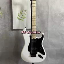 Custom ST Snow White Electric Guitar HH Pickups FR Bridge Maple Neck for Sale