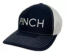 Pinch Hat Cap Embroidered Navy Front White Mesh Back Richardson Trucker Hat