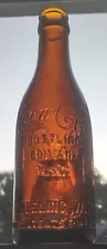 Amber Straight Side Script Coca Cola Wheeling W.VA. Soda Bottle Antique WV Coke