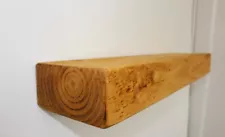 Rustic Floating Wooden Shelf / Shelves Made from Chunky Wood - 14cm x 7cm