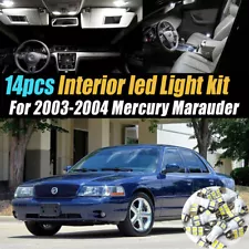 14Pc Super White Car Interior LED Light Bulb Kit for 2003-2004 Mercury Marauder