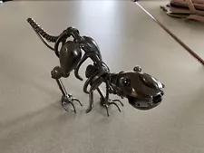 T-Rex Dinosaur Scrap Metal Sculpture Welded Art Sculpture Velociraptor Unique