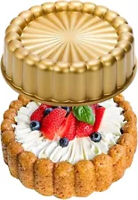 9.5" Nonstick Fluted Cake Pan, Flower Mold for Cake, Tart, Pie