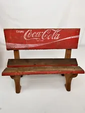 Vintage Coca-Cola Handmade Bench Wood Collector Display Bench