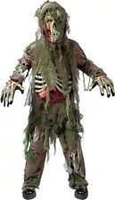 Swamp Deluxe Skeleton Living Dead Zombie Costume for Kids Monster Role-Playing