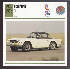 1969-1976 Triumph TR6 TR-6 Car Photo Spec CARD 1970 1971 1972 1973 1974 1975