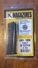 Triple K 18M COLT .38 38 Super 8 RD MAGAZINE Blued new 1911 Commander Gold Cup