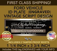 SERIAL NUMBER DATA PLATE MODEL TAG FORD CAR TRUCK ENGRAVED WITH YOUR INFORMATION (For: 1975 Ford Courier)