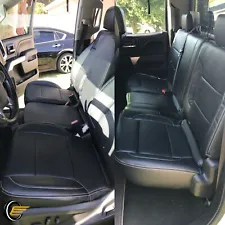 For 2014-2018 Chevy Silverado LT DOUBLE Cab Full Set Seat Cover Black