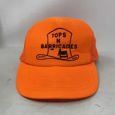 Vintage Tops N Barricades Inc Rentals Sales Snapback Mesh Trucke Hat Orange