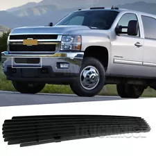 Grill For 2011-2014 Chevy Silverado 2500HD/3500HD Black Bumper Billet Grille