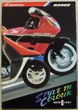 HONDA MOTORCYCLES Sales Brochure For 1991 CBR600F C90 VFR750F XR80R CD250U MT50S