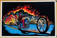 1978 Vintage CHOPPER PP-483 VELVA-PRINT Black Light POSTER 23 x 35 AA Sales Inc